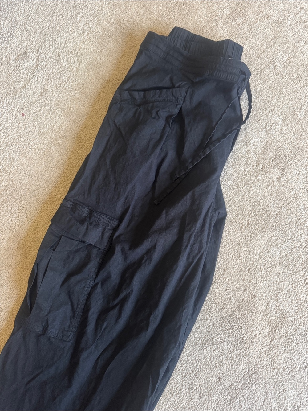 Athleta Women’s Black Cargo Pants - Drawstring Utility Trousers